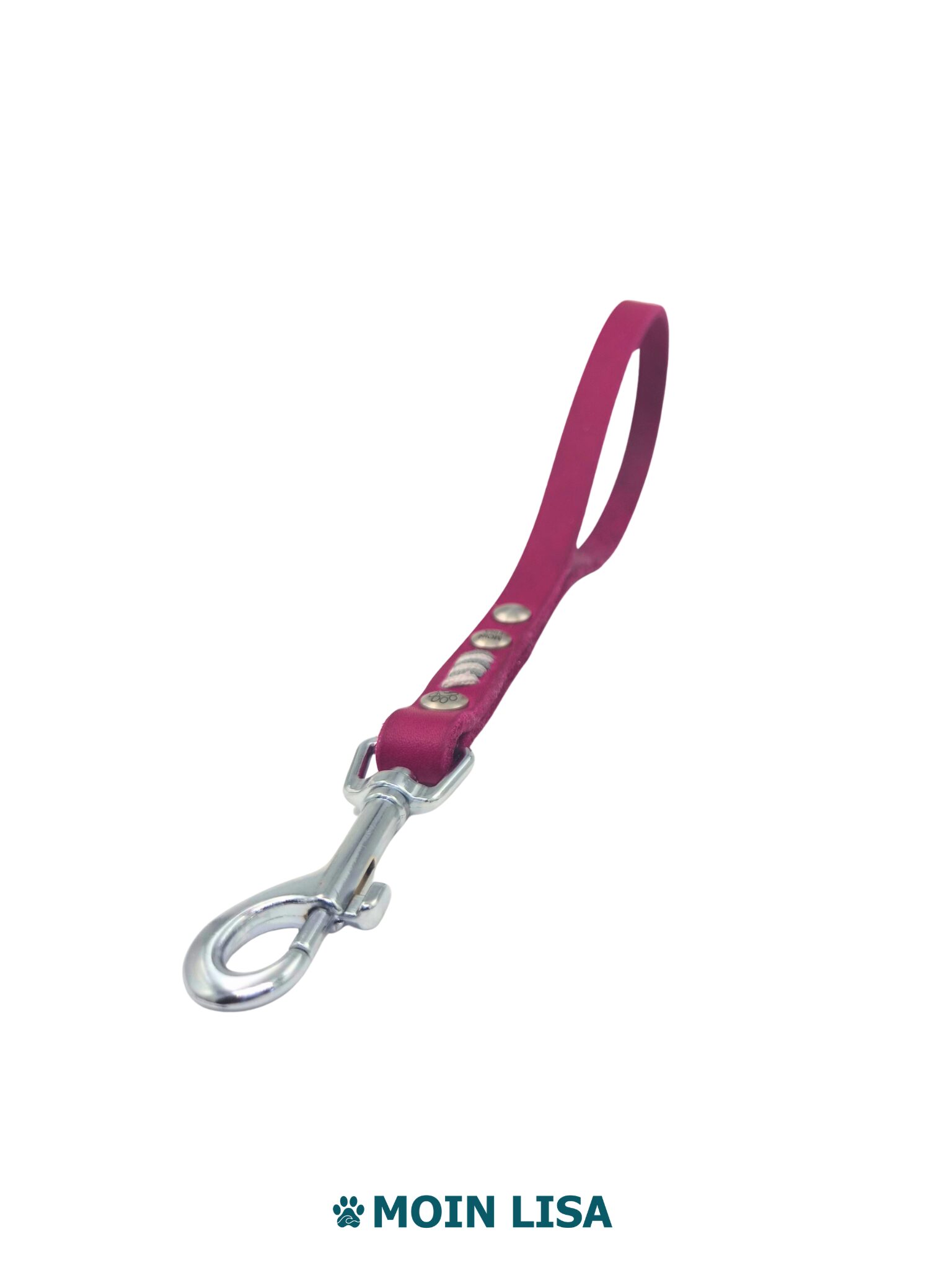 Hausleine mit abnehmbarer Handschlaufe aus Fettleder - Beere – Bild 4