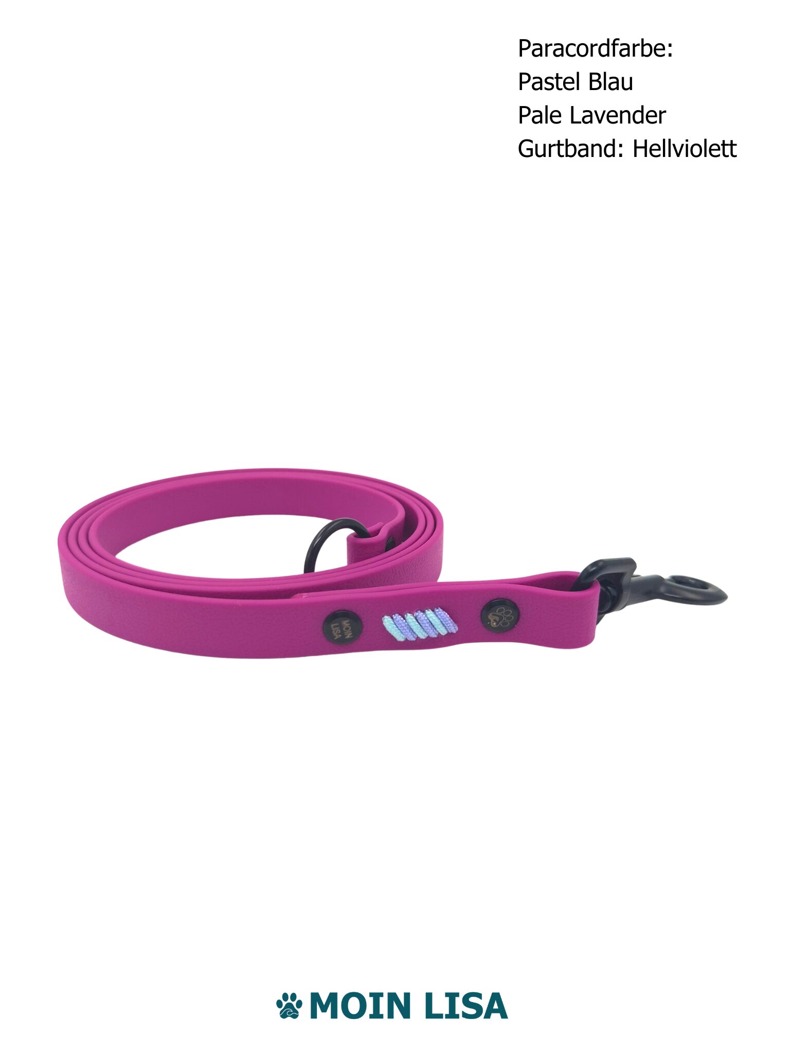 Hausleine aus beschichtetem Gurtband mit abnehmbarer Handschlaufe - Hellviolett – Bild 2